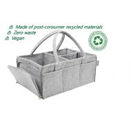 Diaper Caddy Organizer by Abaund Durable Recycled Vegan Felt - Zipper Pocket for Extra Portable Storage...
