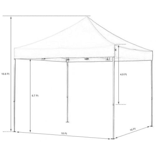  Abba Patio 10 x 10 ft Outdoor Heavy Duty Pop Up Portable Instant Canopy Event Commercial Folding Canopy, White