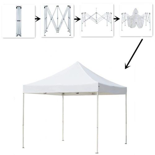  Abba Patio 10 x 10 ft Outdoor Heavy Duty Pop Up Portable Instant Canopy Event Commercial Folding Canopy, White