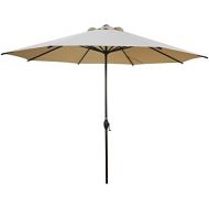 Abba Patio 11ft Patio Umbrella Outdoor Umbrella Patio Market Table Umbrella with Push Button Tilt and Crank for Garden, Lawn, Deck, Backyard & Pool, Beige