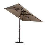 Abba Patio Rectangular Patio Umbrella Outdoor Market Table Umbrella with Push Button Tilt and Crank, 6.6 by 9.8 Ft,Cream