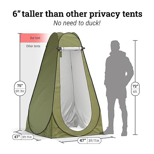  ABCO Pop Up Privacy Tent Instant Portable Outdoor Shower Tent, Camp Toilet, Changing Room, Rain Shelter with Window for Beach Easy Set Up, Foldable with Carry Bag, Lightweight and Sturdy - Pop Up Pod