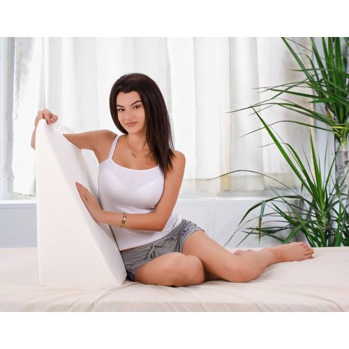  [아마존핫딜][아마존 핫딜] Abco Tech Bed Wedge Pillow with Memory Foam Top - Reduce Neck and Back Pain, Snoring, Acid Reflux and Respiratory Problems - Ideal for Sleeping, Reading, Rest or Elevation - Breathable and W