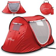 [아마존핫딜][아마존 핫딜] Abco Tech Pop Up Tent - Automatic Instant Tent - Portable Cabana Beach Tent - Fits 2 People - Windows and Doors on Both Sides - Water Resistant, UV Protection Sun Shelter - Carry Bag Include