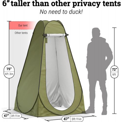  Abco Tech Pop Up Privacy Tent  Instant Portable Outdoor Shower Tent, Camp Toilet, Changing Room, Rain Shelter with Window  for Camping and Beach  Easy Set Up, Foldable with Carry Bag  Li