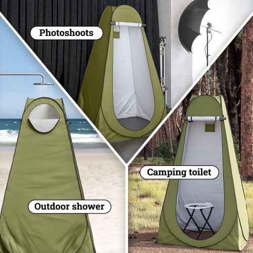  Abco Tech Pop Up Privacy Tent Instant Portable Outdoor Shower Tent, Camp Toilet, Changing Room, Rain Shelter with Window for Camping and Beach Easy Set Up, Foldable with Carry Bag Lightweigh
