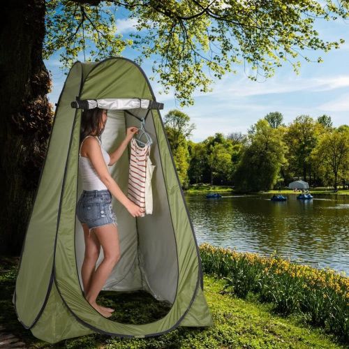  Abco Tech Pop Up Privacy Tent ? Instant Portable Outdoor Shower Tent, Camp Toilet, Changing Room Pod, Rain Shelter with Window ? Camping and Beach ? Easy Set Up, Foldable with Carry Bag ? Li