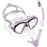 Crystal Abenteuertauchen Cressi Snorkel Set with Dry Top Schorchel Alpha Ultra