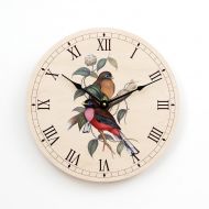 AbeoDesignsAtHome Vintage bird design wall clock. Nature wall clock. Wood wall clock. Kitchen wall clock. Maple wall clock. Contemporary wall clock.