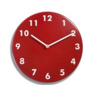 AbeoDesignsAtHome Red wall clock. Modern wall clock. Numbers clock. Wood wall clock. Solid color on mdf, engraved numbers. CL4015