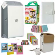 Abesons Fujifilm INSTAX Share SP-2 Smart Phone Printer (Silver) + Fuji Instax Film Mini Twin Pack (20PK) Fuji Photo Album + Accessories Kit/Bundle + Fitted Case + Frames and More