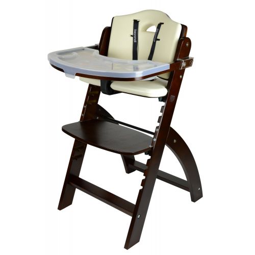  [아마존베스트]Abiie Beyond Wooden High Chair With Tray. The Perfect Adjustable Baby Highchair Solution For Your Babies and Toddlers or as a Dining Chair. (6 Months up to 250 Lb) (Mahogany Wood -