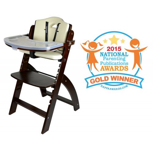  [아마존베스트]Abiie Beyond Wooden High Chair With Tray. The Perfect Adjustable Baby Highchair Solution For Your Babies and Toddlers or as a Dining Chair. (6 Months up to 250 Lb) (Mahogany Wood -