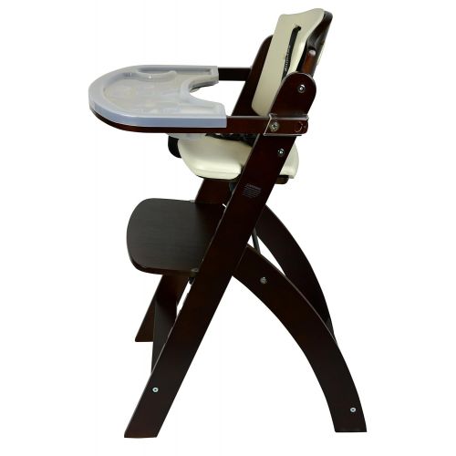  [아마존베스트]Abiie Beyond Wooden High Chair With Tray. The Perfect Adjustable Baby Highchair Solution For Your Babies and Toddlers or as a Dining Chair. (6 Months up to 250 Lb) (Mahogany Wood -