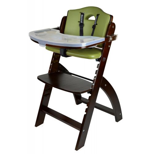  [아마존베스트]Abiie Beyond Wooden High Chair with Tray. The Perfect Adjustable Baby Highchair Solution for Your Babies and Toddlers or as a Dining Chair. (6 Months up to 250 Lb) (Mahogany Wood -