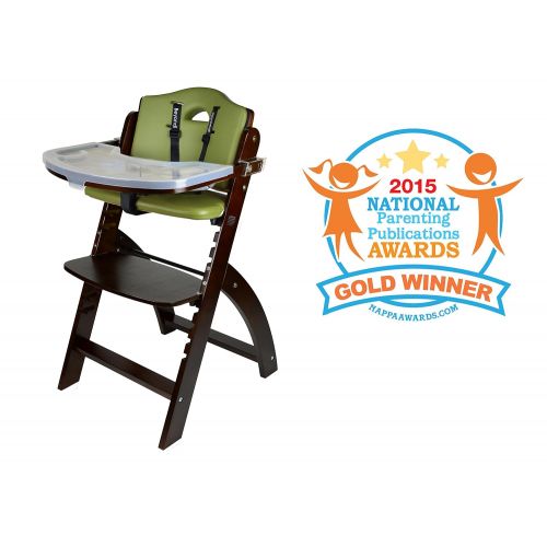  [아마존베스트]Abiie Beyond Wooden High Chair with Tray. The Perfect Adjustable Baby Highchair Solution for Your Babies and Toddlers or as a Dining Chair. (6 Months up to 250 Lb) (Mahogany Wood -