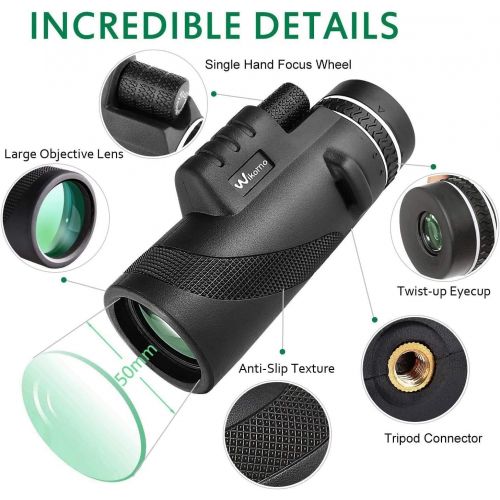  [아마존베스트]Abilly Monocular Telescope 40×60 Compact High Power Zoom Star Scope BAK4 Prism for Bird Watching Wildlife Traveling Concert Sports Game with Holder Tripod Clip