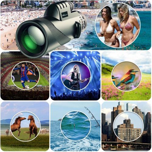  [아마존베스트]Abilly Monocular Telescope 40×60 Compact High Power Zoom Star Scope BAK4 Prism for Bird Watching Wildlife Traveling Concert Sports Game with Holder Tripod Clip