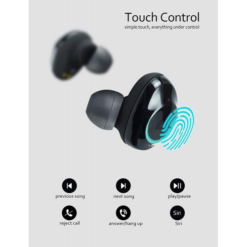  Wireless Earbuds, ABLEGRID Bluetooth 5.0 TWS True Wireless Headphones with 400mAh Charging Box Hi-Fi Noise Cancellation Bluetooth Headphones Sweat Proof Bluetooth Earbuds with Mic