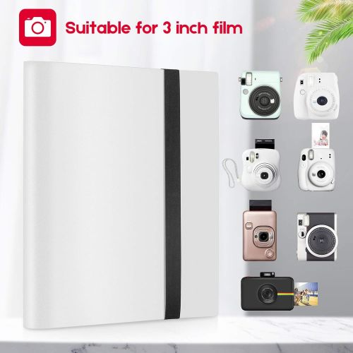  Ablus 360 Pockets Mini Photo Album for Fujifilm Instax Mini Camera, Polaroid Snap, Z2300, SocialMatic Instant Cameras & Zip Instant Printer (White)