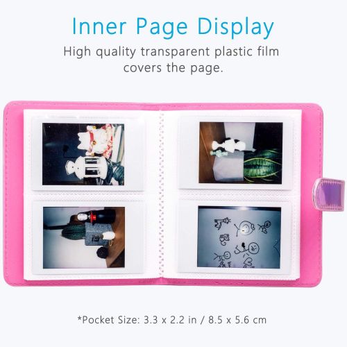  Ablus 64 Pockets Mini Photo Album for Fujifilm Instax Mini Camera, Polaroid Snap, Z2300, SocialMatic Instant Cameras & Zip Instant Printer (Magic Pink)