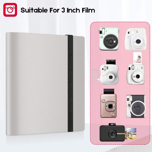  Ablus 160 Pockets Mini Photo Album for Fujifilm Instax Mini Camera, Polaroid Snap, Z2300, SocialMatic Instant Cameras & Zip Instant Printer (Gray)