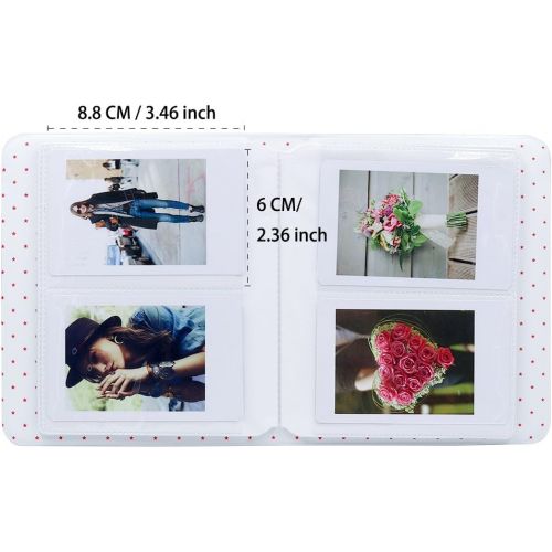  Ablus 64 Pockets Mini Photo Album for Fujifilm Instax Mini 7s 8 8+ 9 25 26 50s 70 90 Instant Camera & Name Card (64 Pockets, Beige)