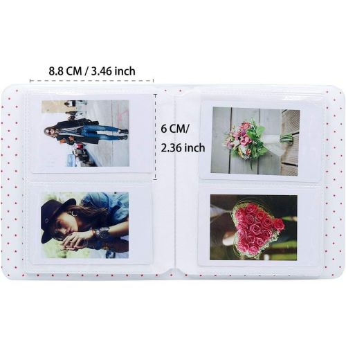  Ablus 64 Pockets Mini Photo Album for Fujifilm Instax Mini 7s 8 8+ 9 25 26 50s 70 90 Instant Camera & Name Card (Black n)