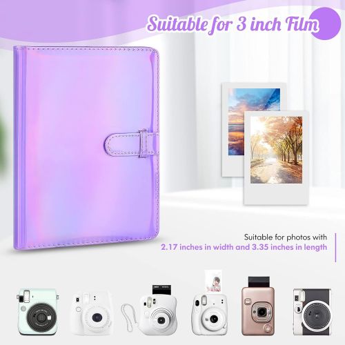  Ablus 128 Pockets Mini Photo Album for Fujifilm Instax Mini Camera, Polaroid Snap, Z2300, SocialMatic Instant Cameras & Zip Instant Printer (Nebula Purple)