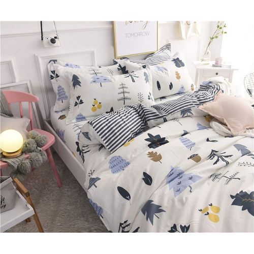  Abojoy Forest Duvet Cover Sets Tree Dandelion Mushroom Fox Woods 300TC Cotton Luxury Soft Reversible Bedding Set for Boys Girls Kids 3pc - 1 Duvet Cover with Zipper Closure 2 Pillo