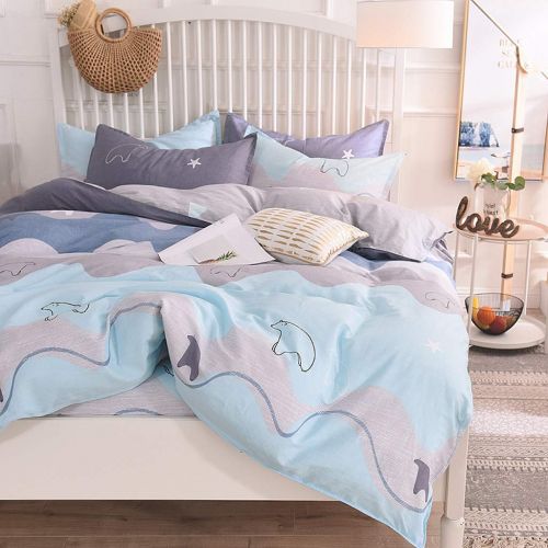  Abojoy Forest Duvet Cover Sets Tree Dandelion Mushroom Fox Woods 300TC Cotton Luxury Soft Reversible Bedding Set for Boys Girls Kids 3pc - 1 Duvet Cover with Zipper Closure 2 Pillo