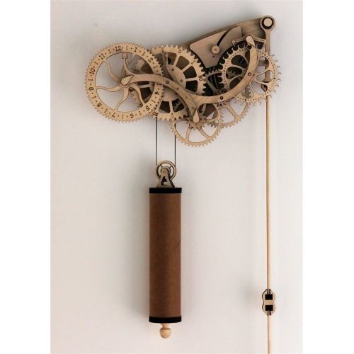  Abong Laser-Cut Mechanical Wooden Pendulum Clock - 3D Clock Puzzle Model Kit - DIY Wooden Clock Kit