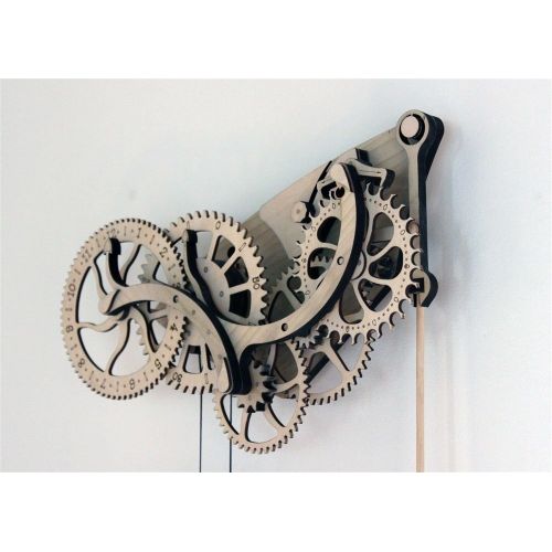  Abong Laser-Cut Mechanical Wooden Pendulum Clock - 3D Clock Puzzle Model Kit - DIY Wooden Clock Kit