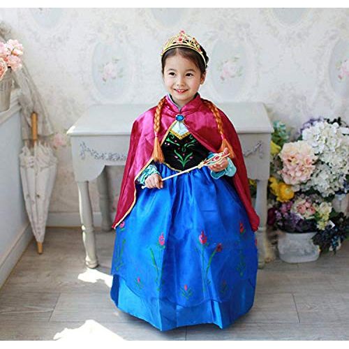  About Time Co Princess Girls Snow Queen Cape Party Costume Outfit Cosplay Dress