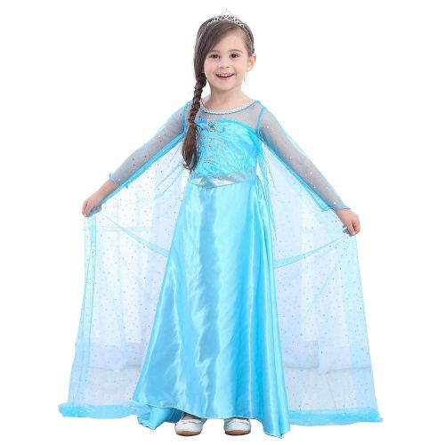  About Time Co Girls Princess Snow Queen Long Dress Up Costume