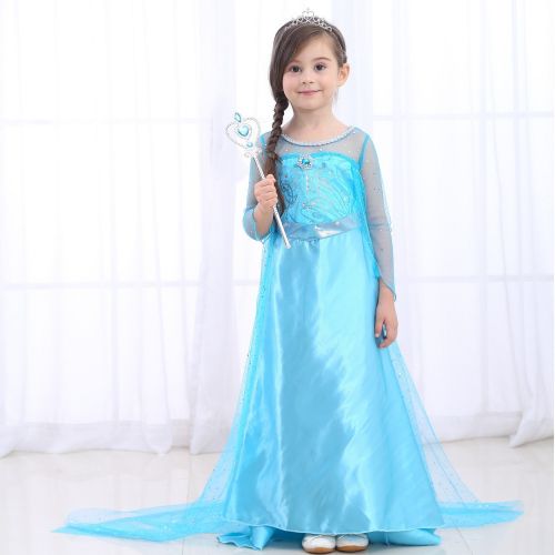  About Time Co Girls Princess Snow Queen Long Dress Up Costume