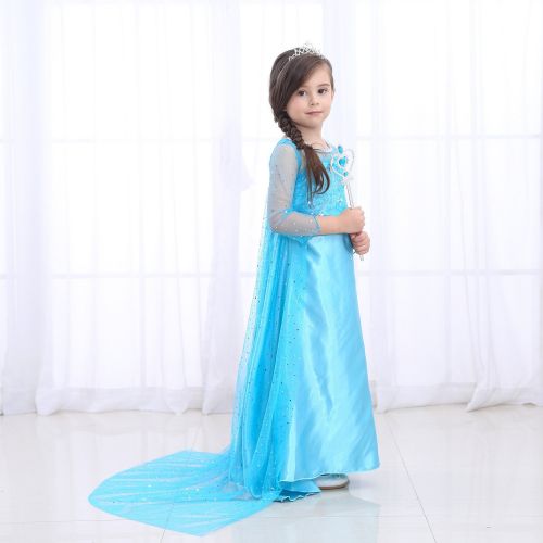  About Time Co Girls Princess Snow Queen Long Dress Up Costume