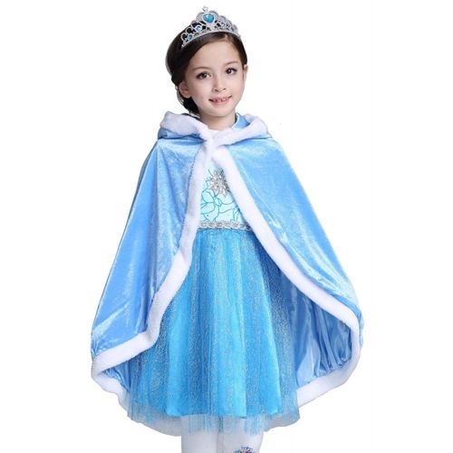  About Time Co Snow Princess Hooded Cape Cloak Costume