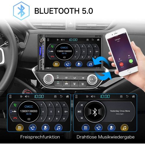  [아마존베스트]-Service-Informationen 2 DIN Car Radio with Mirrorlink for iOS/Android Bluetooth MP5 Multimedia Car Player 7 Inch Touch Screen AM/FM Front Rear View Camera AUX, SD USB/Subwoofer Steering Wheel Control 7
