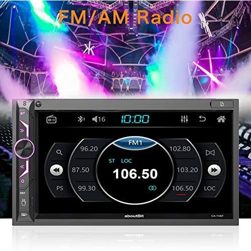  [아마존베스트]-Service-Informationen 7 Inch Double DIN Digital Media Car Radio Receiver, AboutBit Bluetooth 5.0 Touch Screen Car Radio MP5 Player, Supports Rear / Front Camera, AM/FM/MP3/USB/Subwoofer, AUX Input, Mirr