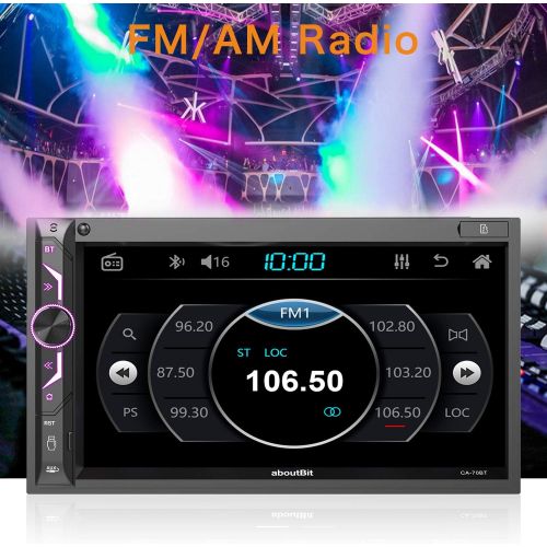  [아마존베스트]-Service-Informationen 7 Inch Double DIN Digital Media Car Radio Receiver, AboutBit Bluetooth 5.0 Touch Screen Car Radio MP5 Player, Supports Rear / Front Camera, AM/FM/MP3/USB/Subwoofer, AUX Input, Mirr