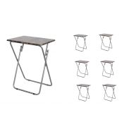 Above Edge Folding TV & Snack Tray Table, Marble- 6-Pack