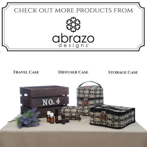  Abrazo Designs 42-Bottle Essential Oil Carrying Case (5ml,10ml,15ml) with Plush Navy Velvet Interior for doTERRA, Young Living Bottles for Aromatherapy Travel or Storage (Black)