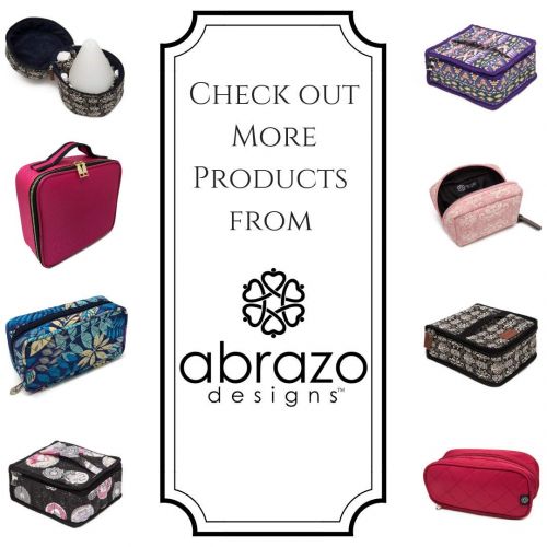  Abrazo Designs 42-Bottle Essential Oil Carrying Case (5ml,10ml,15ml) with Plush Navy Velvet Interior for doTERRA, Young Living Bottles for Aromatherapy Travel or Storage (Black)