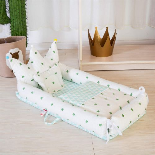  Abreeze Baby Bassinet for Bed -Cactus Baby Lounger - 0-24 Months Co-Sleeping Baby Bed - 100% Cotton...