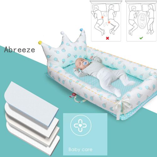  Abreeze Baby Bassinet for Bed -Cactus Baby Lounger - 0-24 Months Co-Sleeping Baby Bed - 100% Cotton...