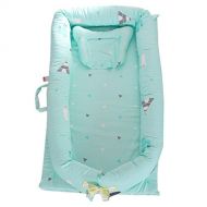 Abreeze Baby Lounger,Infant Lounger,Newborn Lounger: Breathable,Hypoallergenic-Perfect for Co-Sleeping,Cotton Portable Travel Infant Bed,Crib,Bassinet,or Cactus Baby Nest,Green