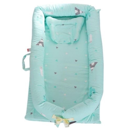  Abreeze Baby Lounger,Infant Lounger,Newborn Lounger: Breathable,Hypoallergenic-Perfect for Co-Sleeping,Cotton Portable Travel Infant Bed,Crib,Bassinet,or Cactus Baby Nest,Green