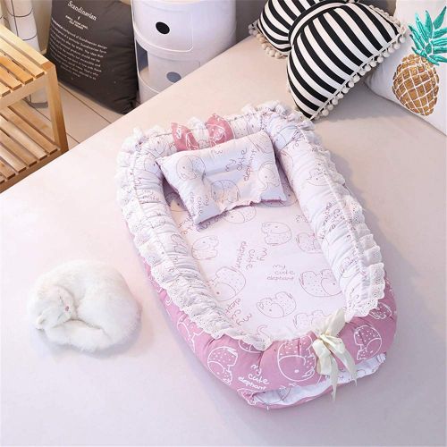  Abreeze Ruffled Baby Bassinet for Bed -Colorful Stars Baby Lounger - Breathable & Hypoallergenic...