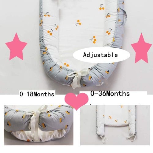  Abreeze Ruffled Baby Bassinet for Bed -Colorful Stars Baby Lounger - Breathable & Hypoallergenic...
